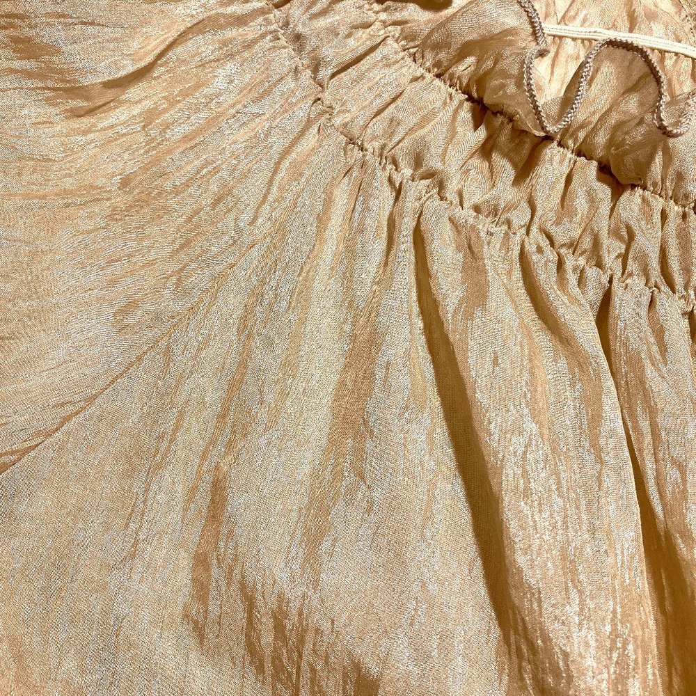 Shimmery Gold Peasant-style Summer Blouse - Picture 6 of 10